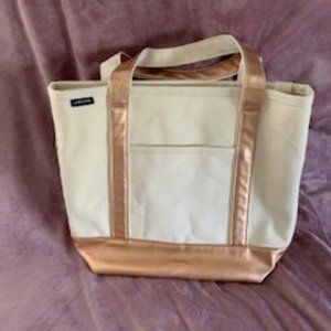Lands' End Rose Gold Metallic Tote